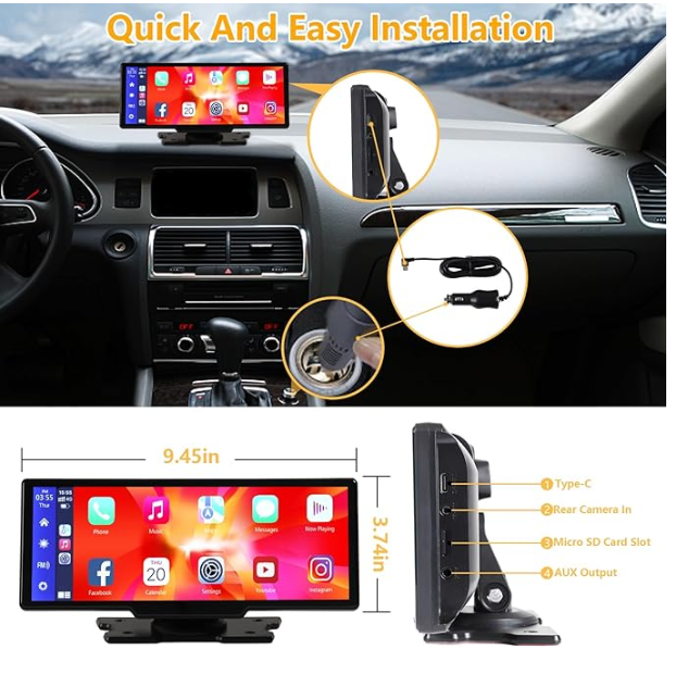 Dashcam + Carplay Dash Screen