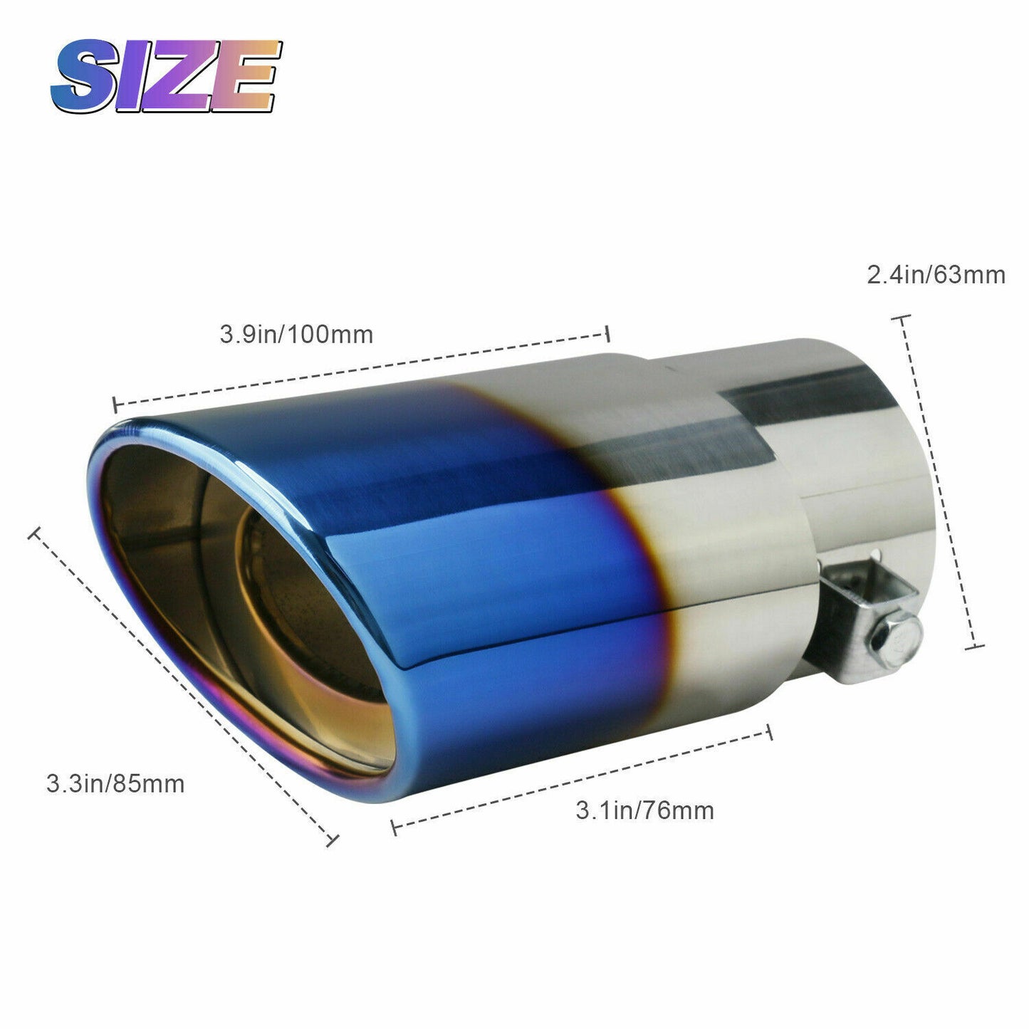 Chrome Blue Car Exhaust Pipe