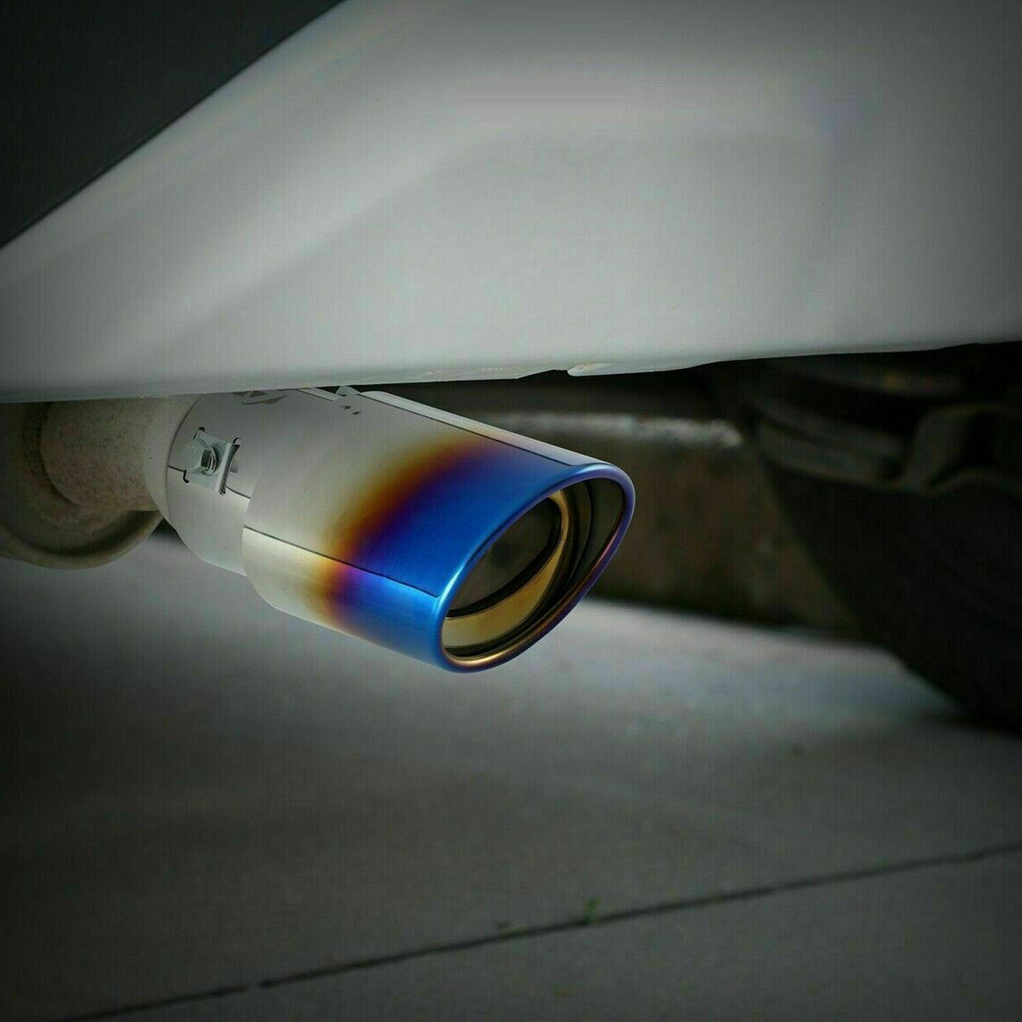 Chrome Blue Car Exhaust Pipe