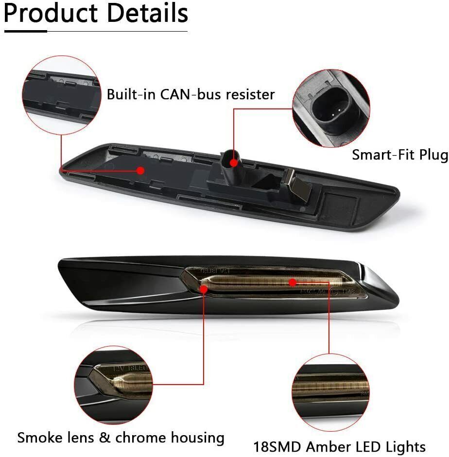 BMW E90 E91 E92 E93 SMOKE LENS Fender Side Marker