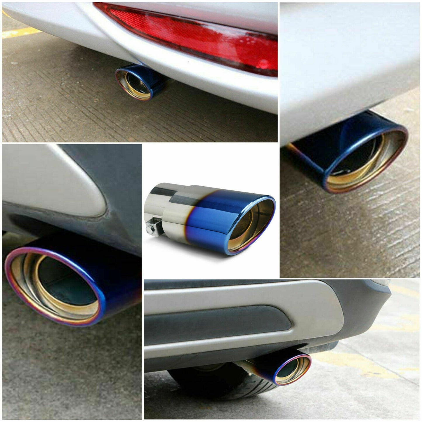 Chrome Blue Car Exhaust Pipe