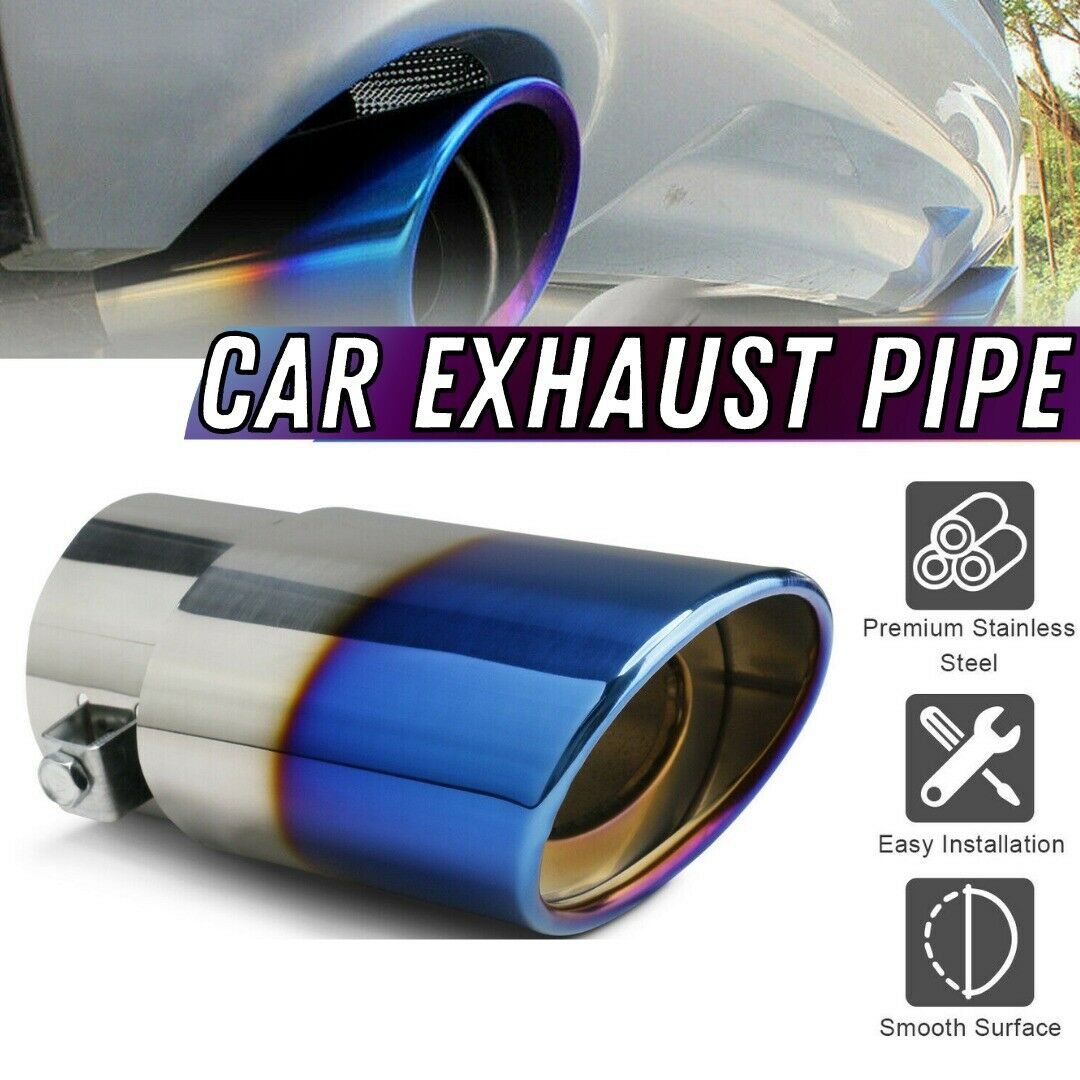 Chrome Blue Car Exhaust Pipe